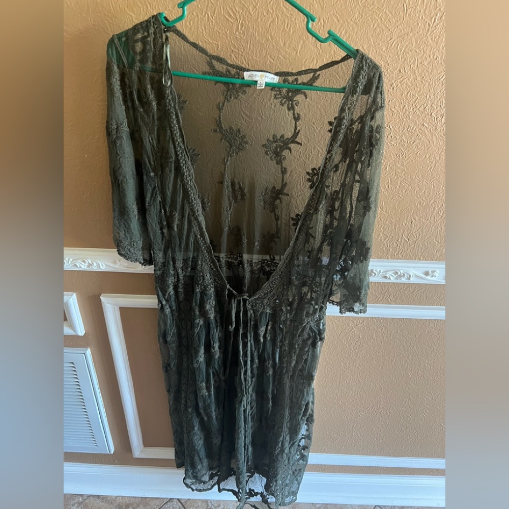 Green lace cover up.